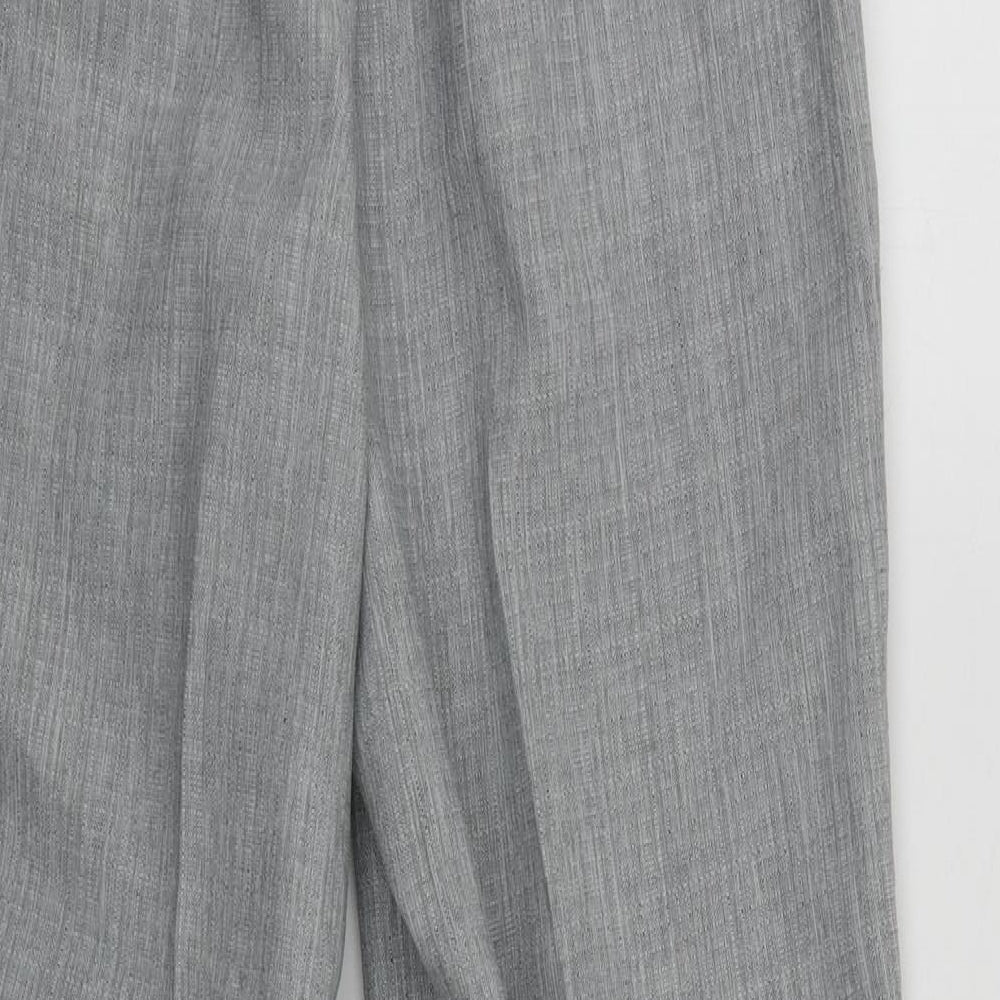 Marks and Spencer Womens Grey Polyester Trousers Size 12 L26 in Regular