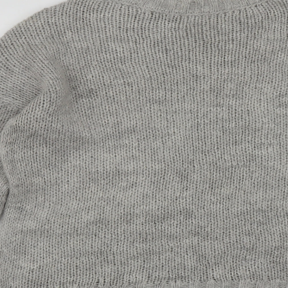 NEXT Womens Grey Round Neck Acrylic Pullover Jumper Size M
