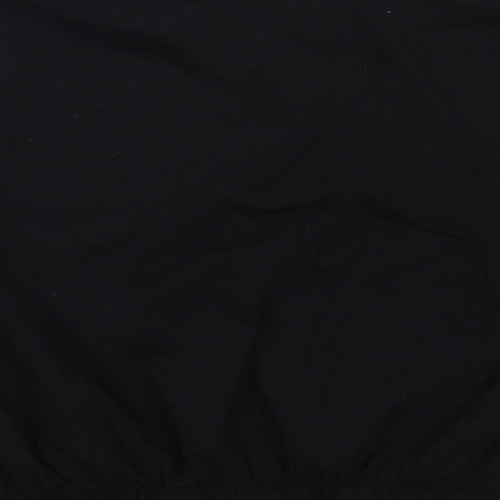 Primark Womens Black Cotton Basic Blouse Size M Boat Neck