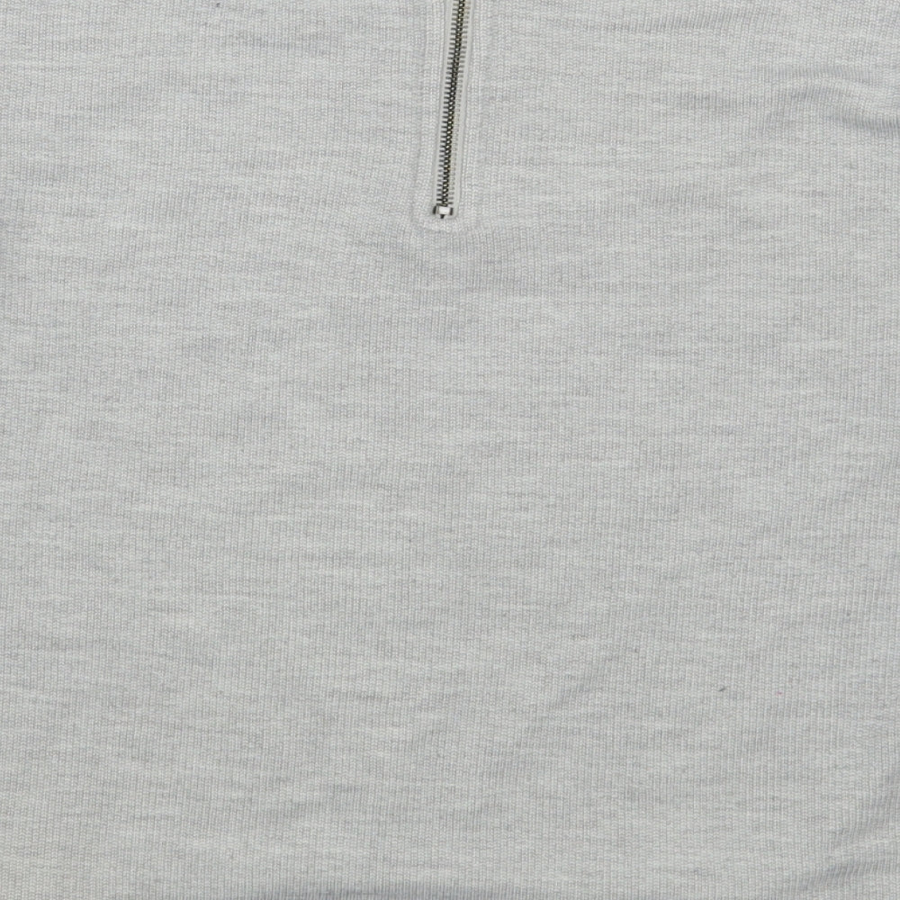 New Look Womens Grey Polyester Pullover Sweatshirt Size 12 Zip