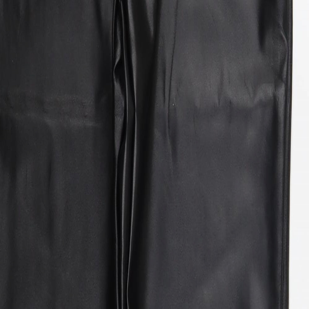 Eilly Bazar Womens Black Polyester Trousers Size XS L32 in Regular Zip