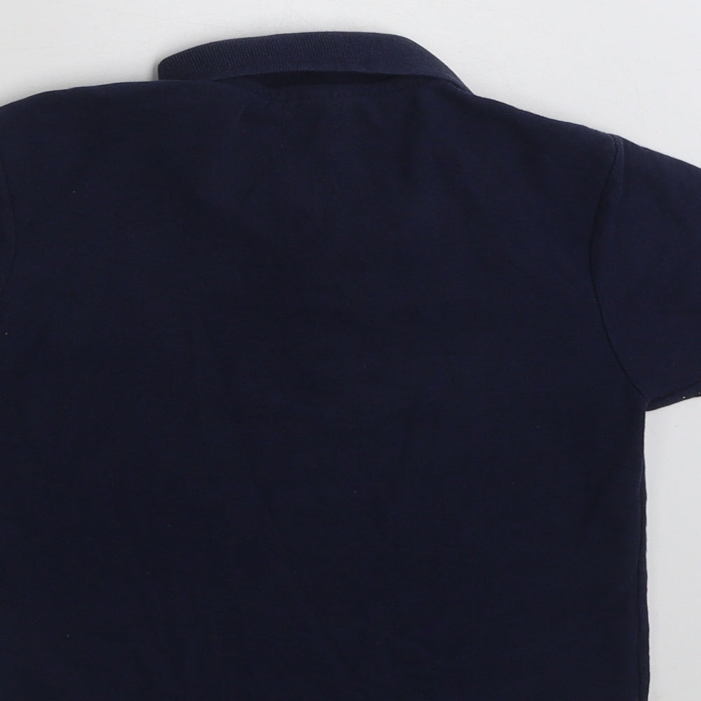 Fruit of the Loom Boys Blue Polyester Pullover Polo Size 5-6 Years Collared Button