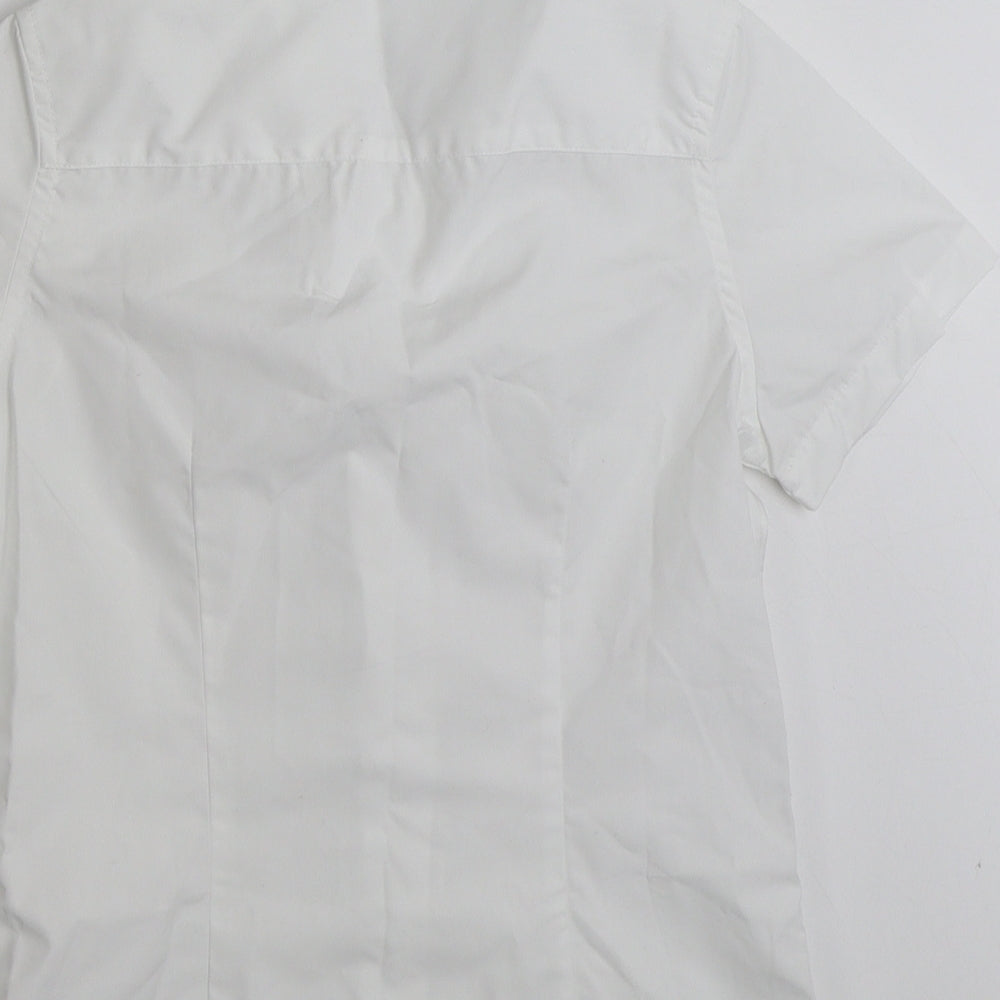 F&F Girls White Polyester Basic Button-Up Size 9-10 Years Collared Button