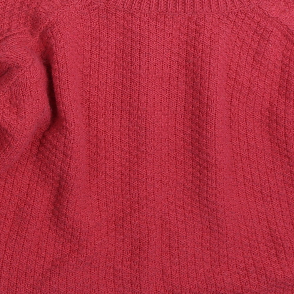 River Island Womens Pink High Neck Acrylic Pullover Jumper Size 12