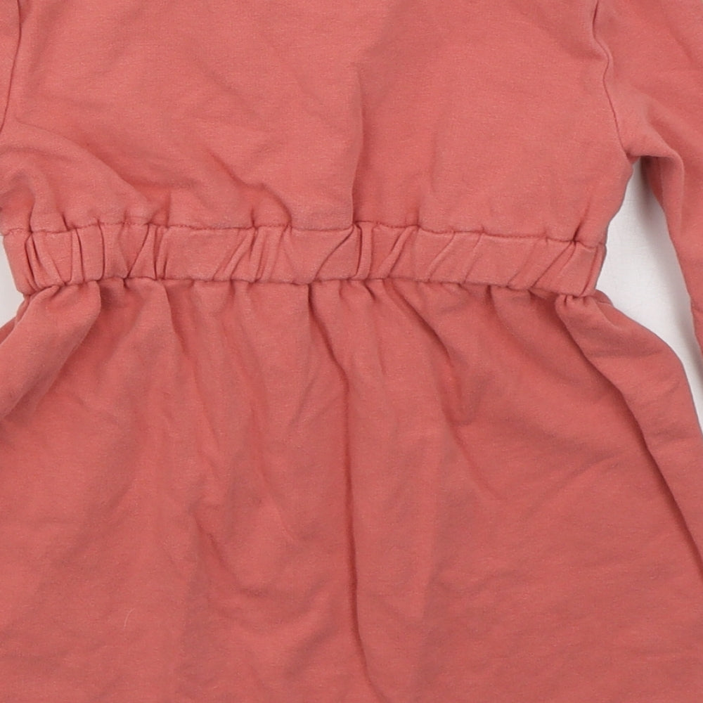 Matalan Girls Pink Cotton Skater Dress Size 5 Years Crew Neck Pullover - Mor Amour