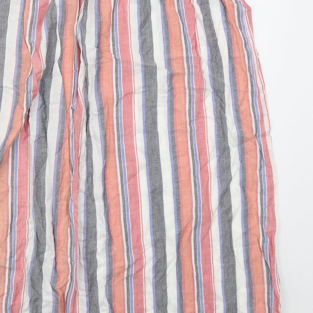 Papaya Womens Red Striped Viscose A-Line Size 10 Off the Shoulder Pullover