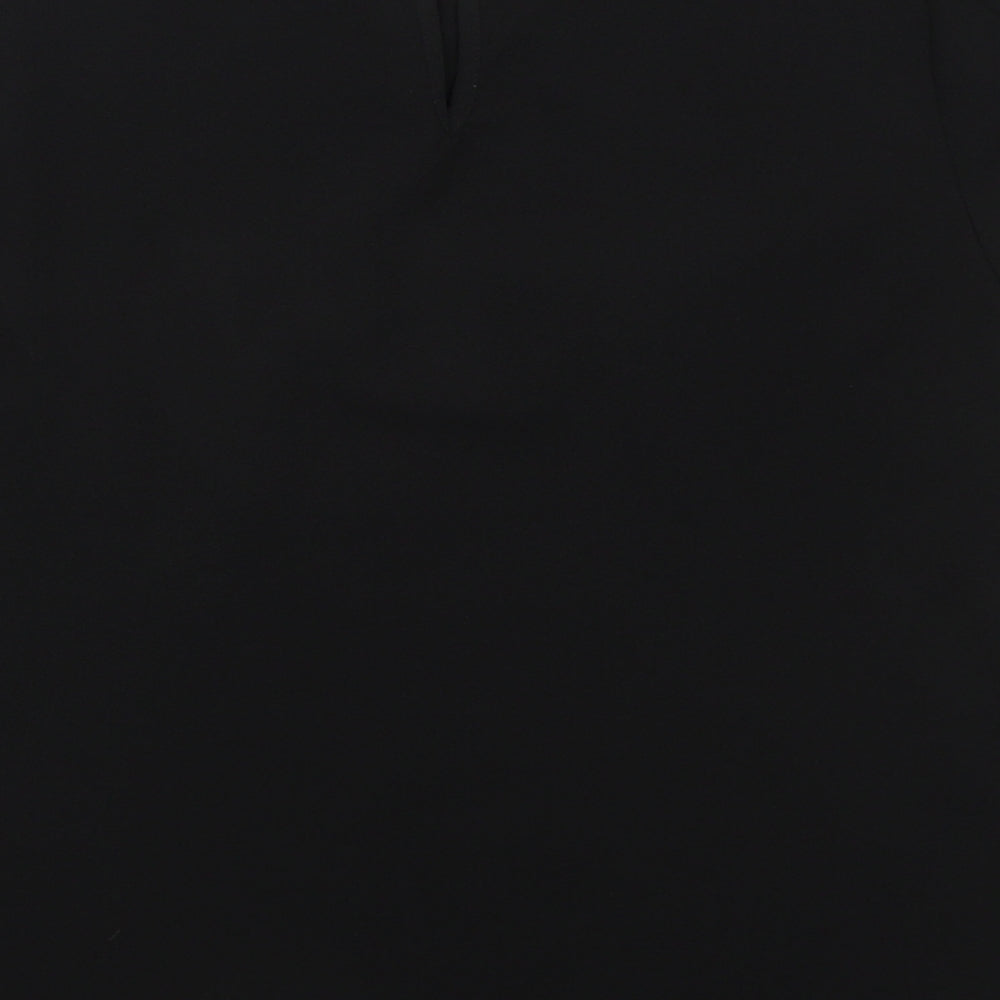 New Look Womens Black Polyester Basic T-Shirt Size 6 Round Neck