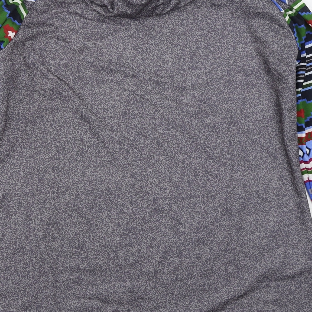 Miss Look Womens Grey Geometric Polyester Pullover Sweatshirt Size XL Pullover