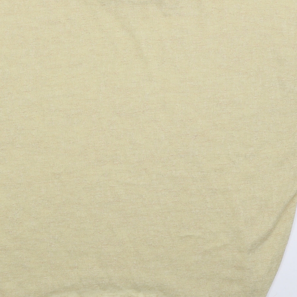 QED London Womens Beige Polyester Basic T-Shirt Size M Boat Neck - Pom Pom
