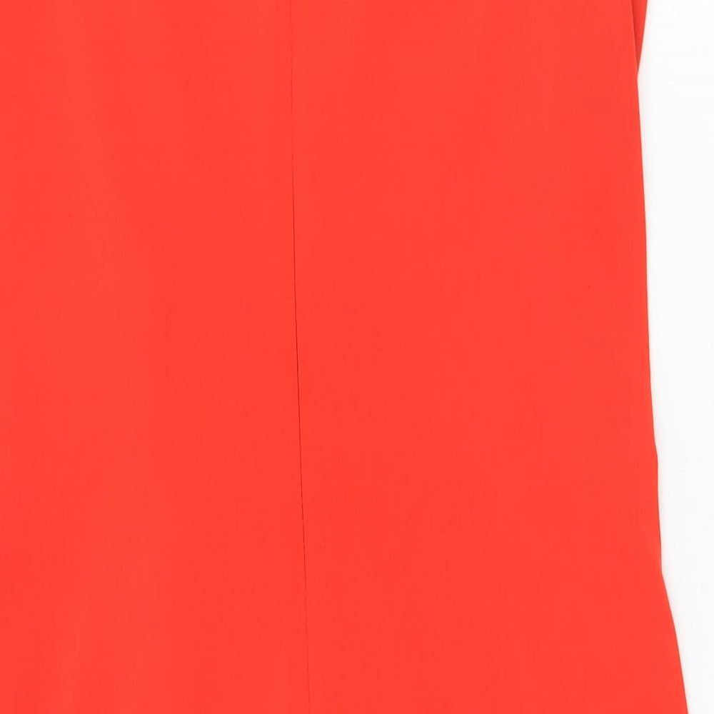 Episode Womens Red Polyester Shift Size S Round Neck Zip