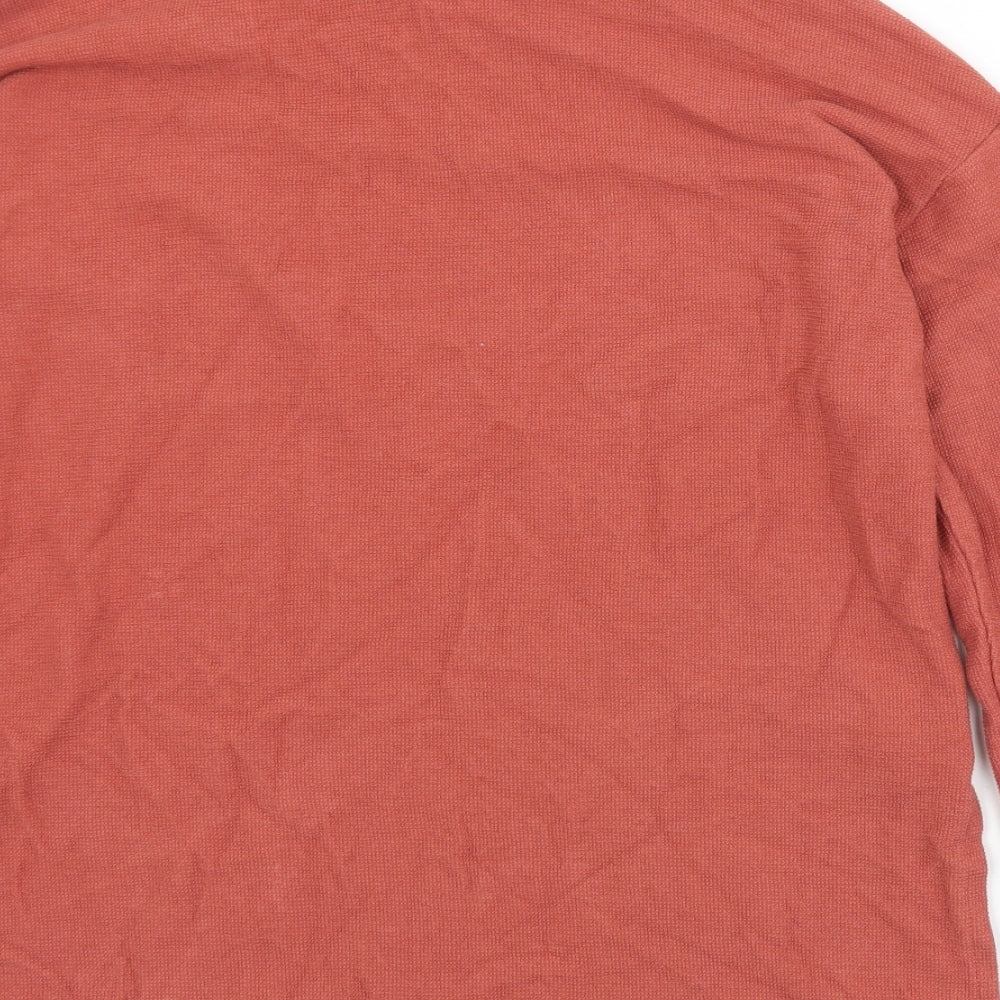 Zara Womens Brown Polyamide Jersey T-Shirt Size S Mock Neck