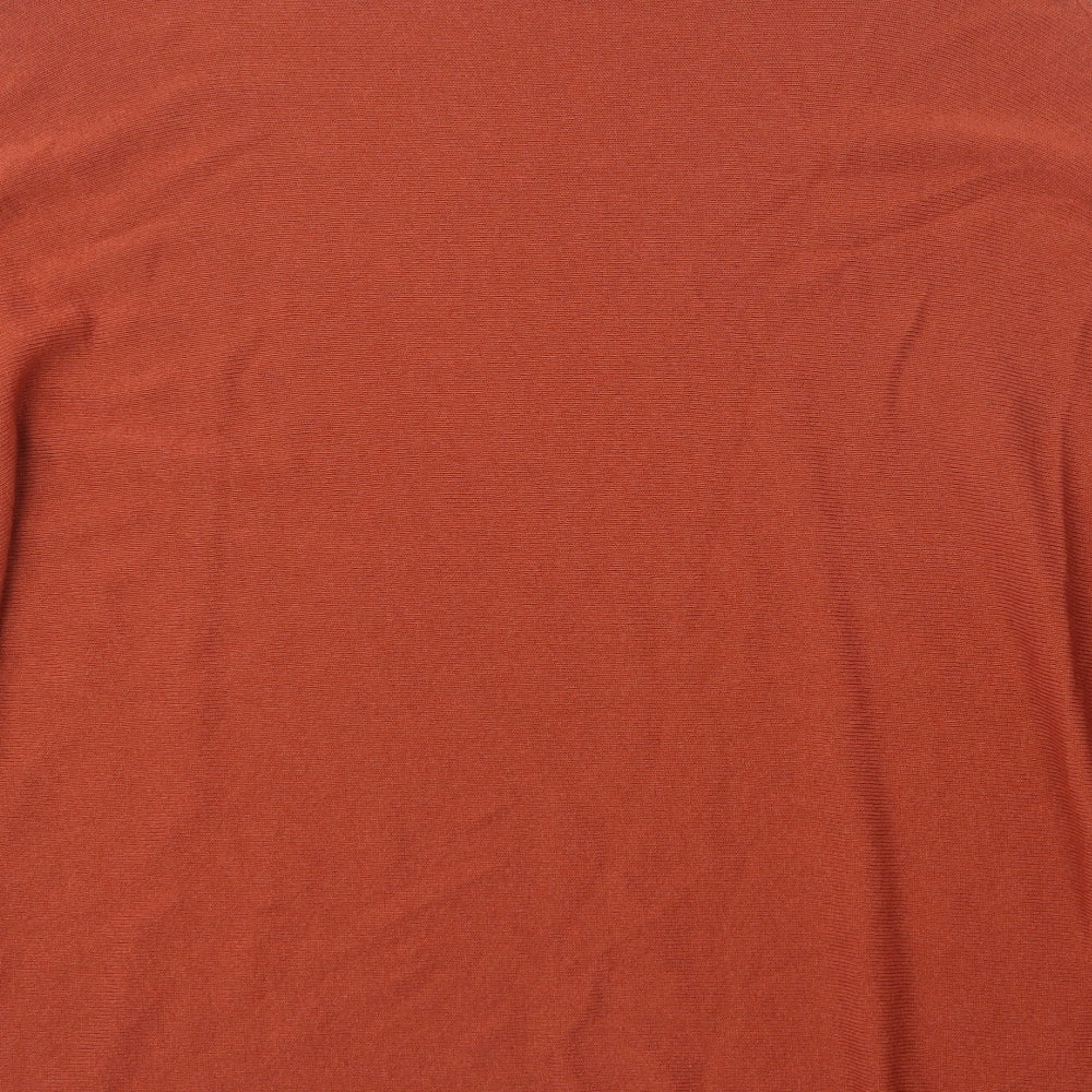 Zan.Style Womens Orange Scoop Neck Viscose Shrug Jumper Size M