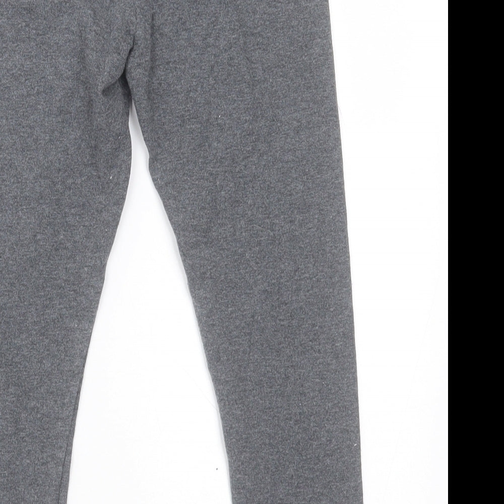 NEXT Girls Grey Cotton Capri Trousers Size 9 Months Regular Pullover