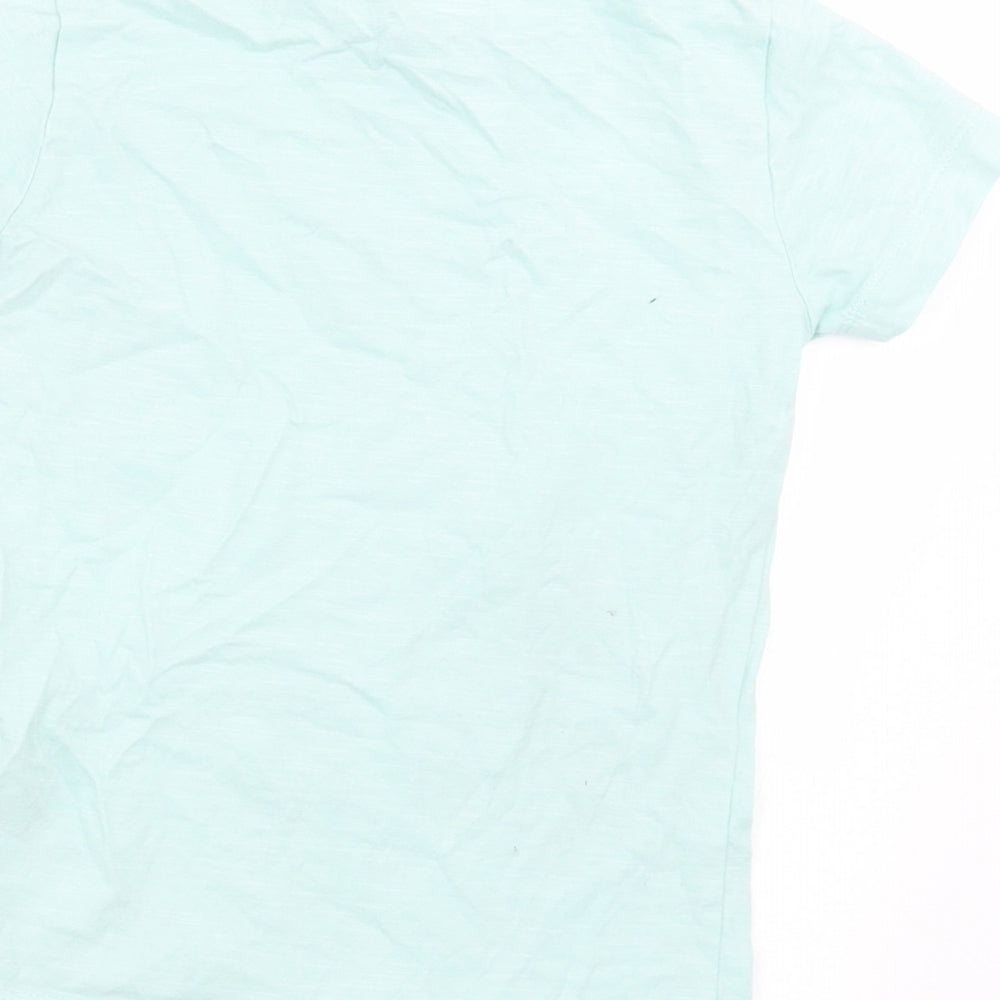 NEXT Boys Blue Cotton Basic T-Shirt Size 2-3 Years Crew Neck Pullover - Dinosaur