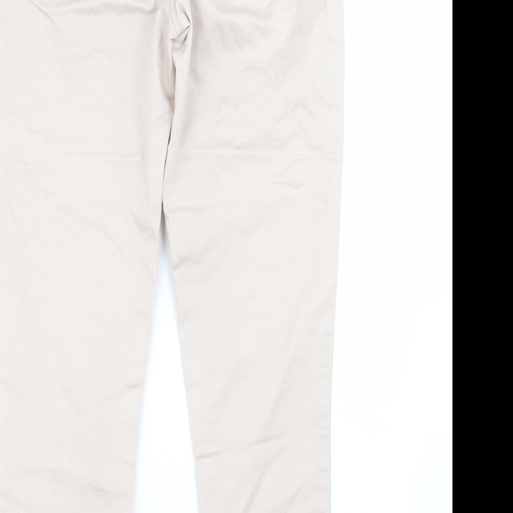 Wallis Womens Beige Cotton Jegging Trousers Size 10 L26 in Regular Zip