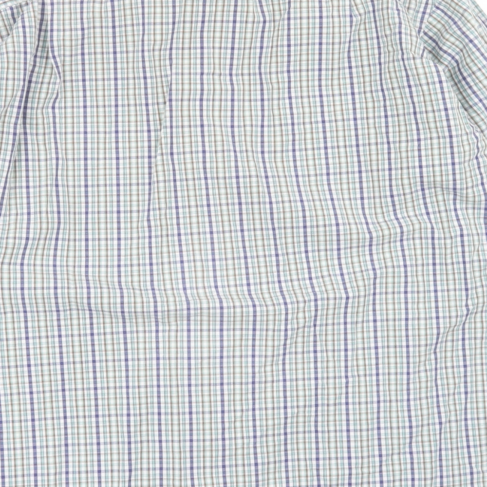 Tricot Marine Mens Multicoloured Plaid Cotton Button-Up Size L Collared Button