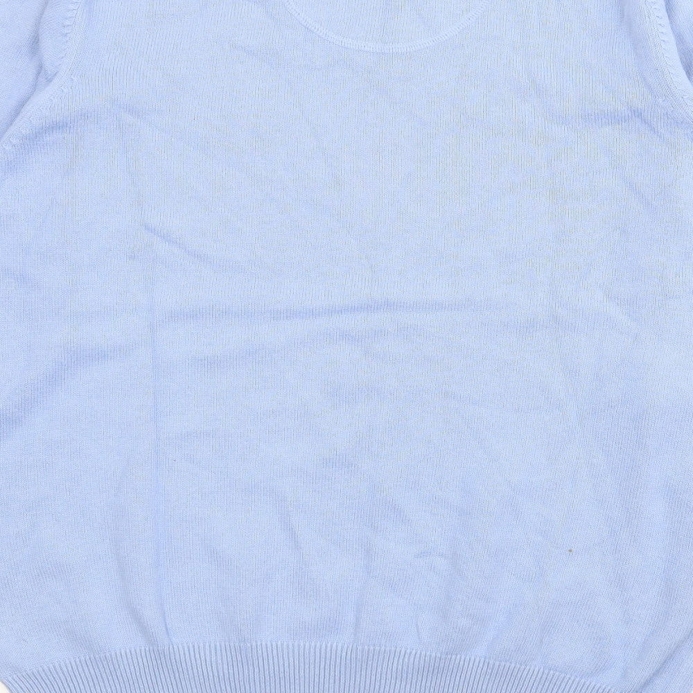 Blue Harbour Mens Blue V-Neck Cotton Pullover Jumper Size M