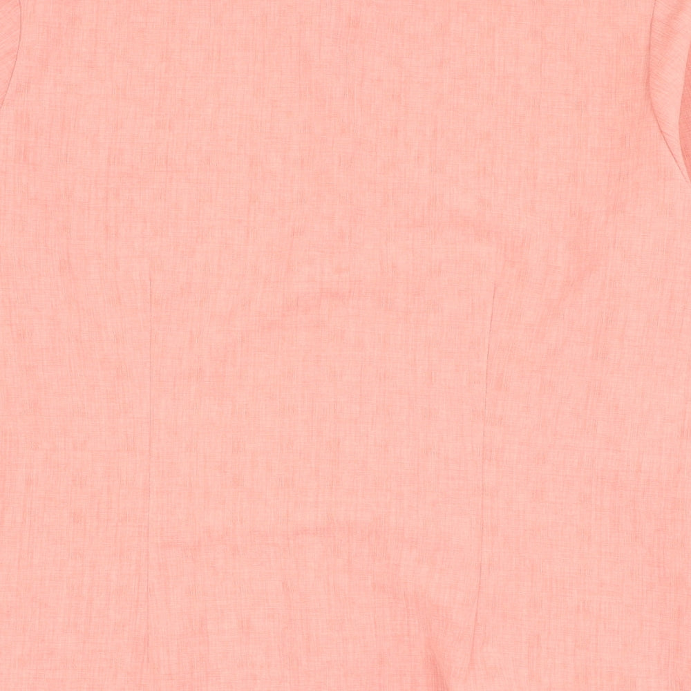 Bonmarché Womens Pink Polyester Basic Button-Up Size 16 Collared