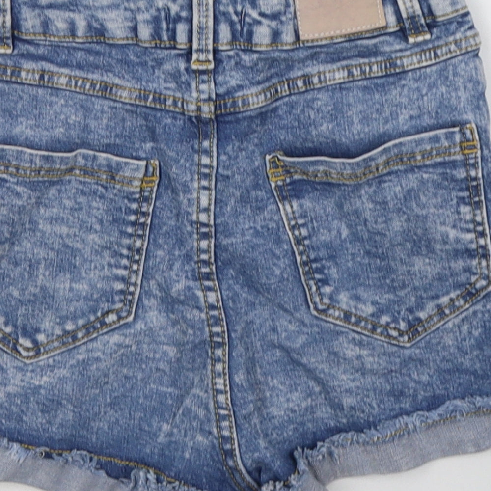 Bershka Mens Blue Cotton Shorts Size 60 in Regular Button
