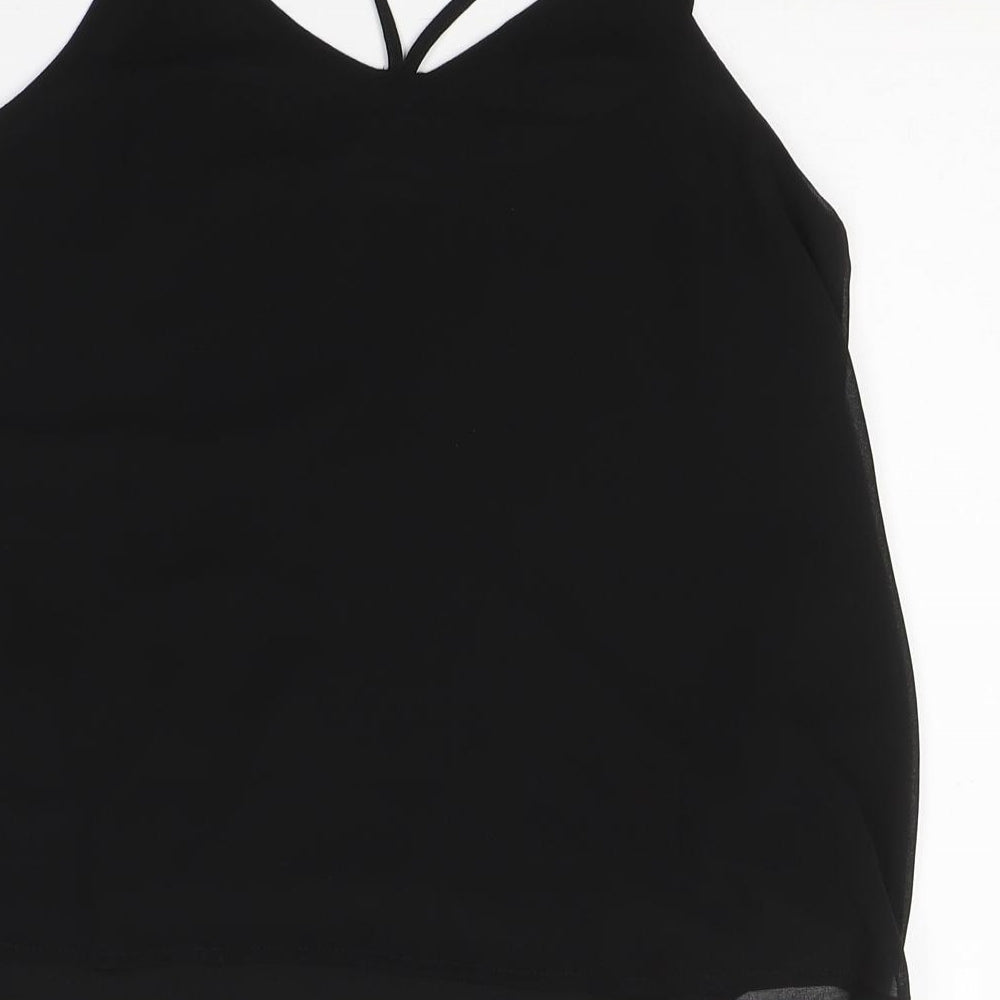 Only Womens Black Polyester Camisole Tank Size 6 Round Neck