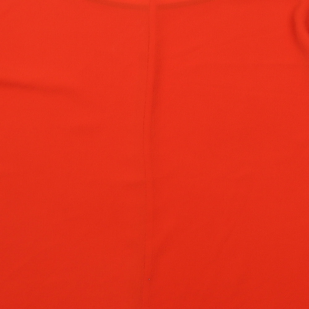 Marks & Spencer Womens Red Polyester T-Shirt Size 12 Round Neck