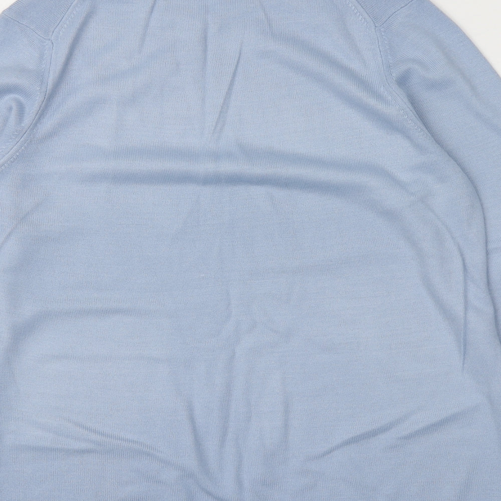 Marks & Spencer Womens Blue Round Neck Acrylic Pullover Jumper Size 12