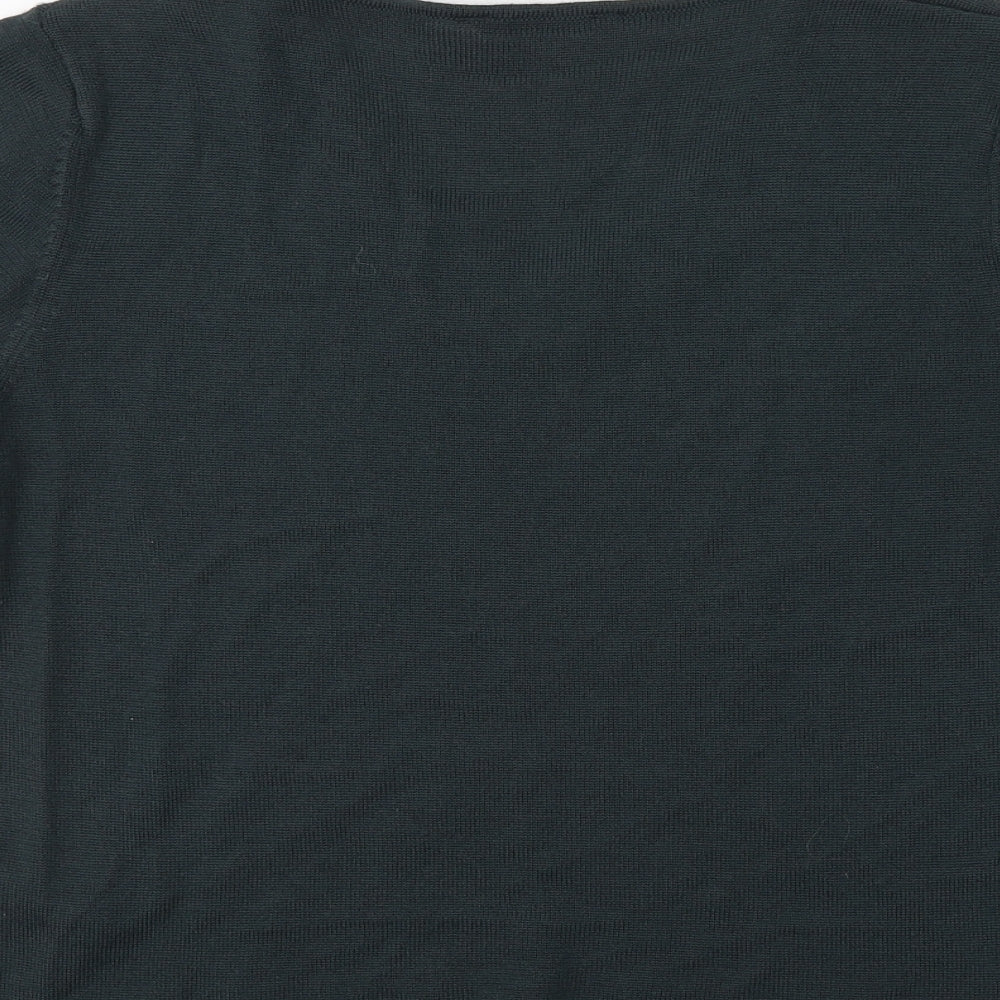 Marks & Spencer Womens Green Round Neck Acrylic Pullover Jumper Size 16
