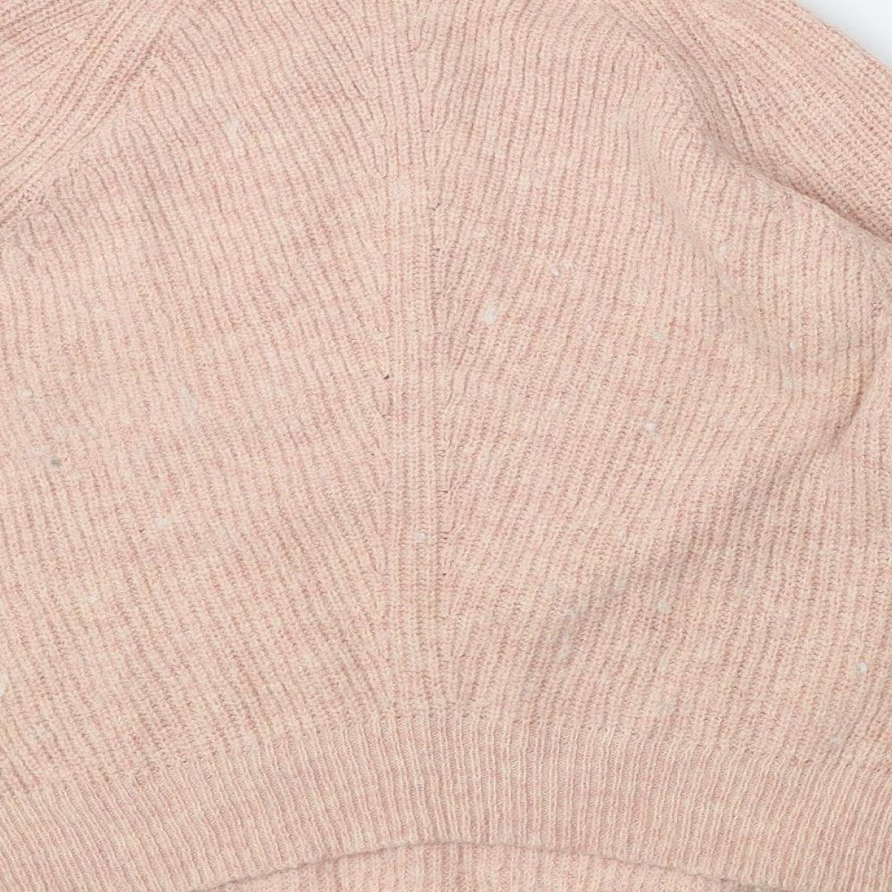 Marks & Spencer Womens Pink Round Neck Polyamide Pullover Jumper Size S