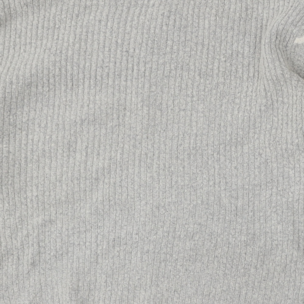 Principles Womens Grey Round Neck Striped Acrylic Pullover Jumper Size 14