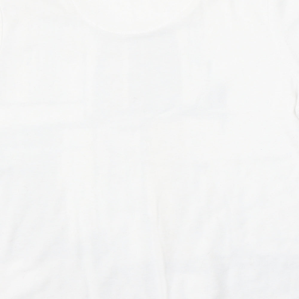 Tigi Womens White Polyester Basic T-Shirt Size 10 Round Neck