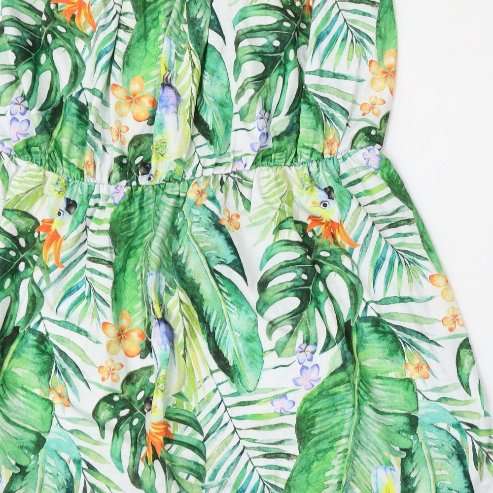 Boohoo Womens Multicoloured Floral Polyester Shift Size L Square Neck