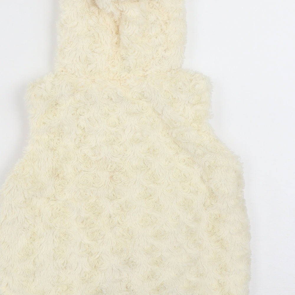 Nutmeg Girls White Gilet Waistcoat Size 2 Years Zip - Ear Hood