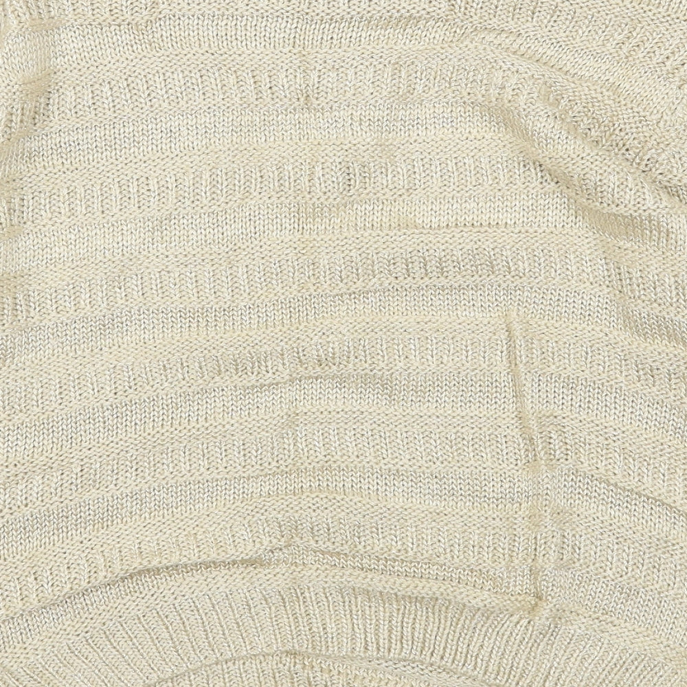 M&Co Womens Beige Boat Neck Acrylic Pullover Jumper Size M