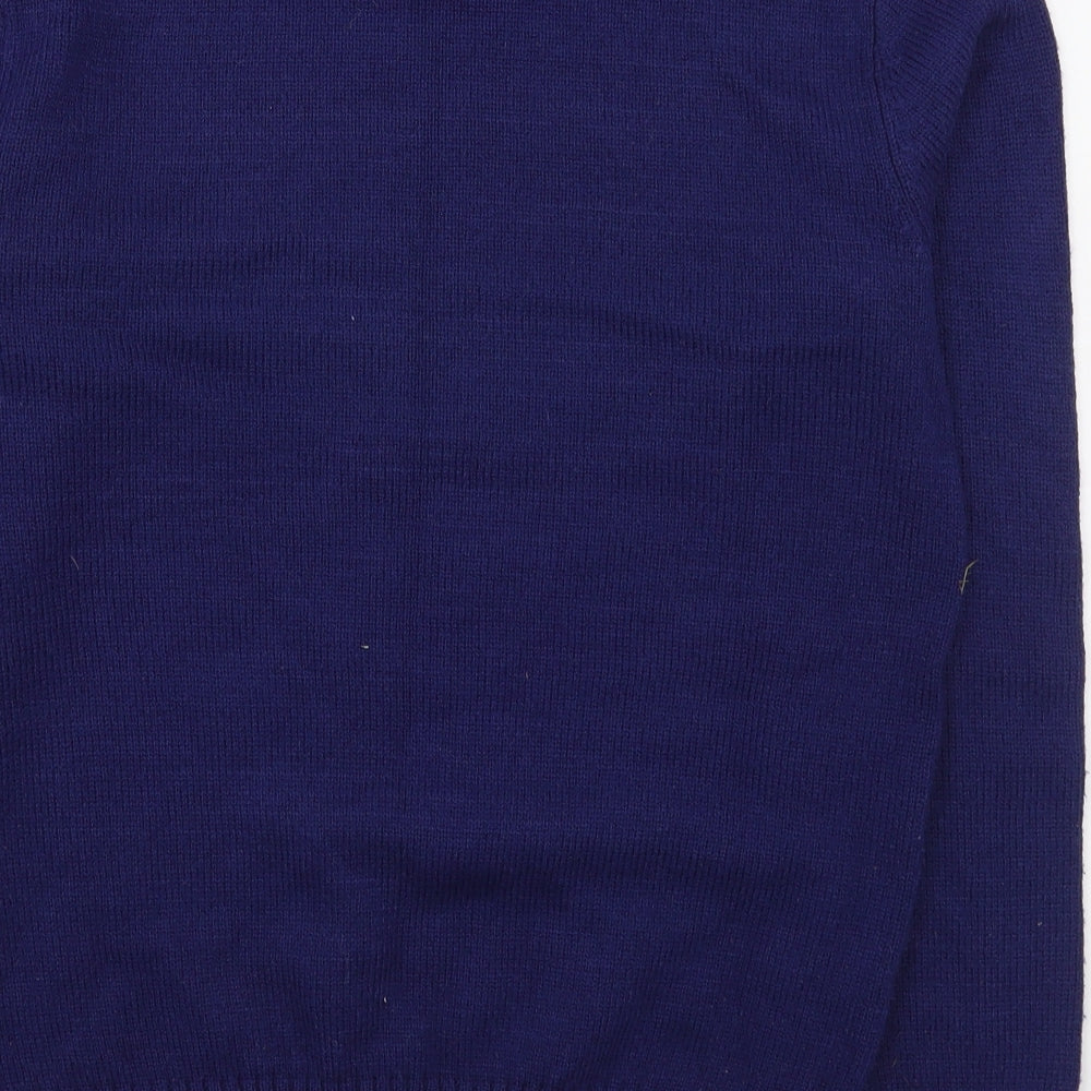 Preworn Mens Blue Round Neck Acrylic Pullover Jumper Size S