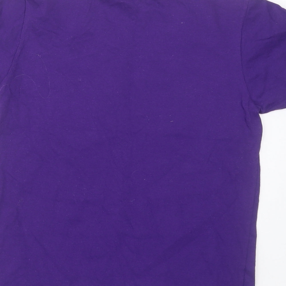 Gildan Boys Purple Cotton Basic T-Shirt Size 5-6 Years Crew Neck Pullover