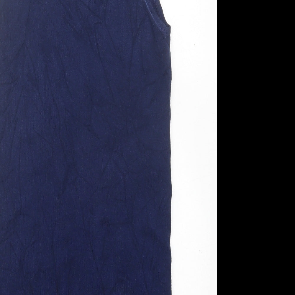 London Womens Blue Viscose Basic Tank Size S Scoop Neck