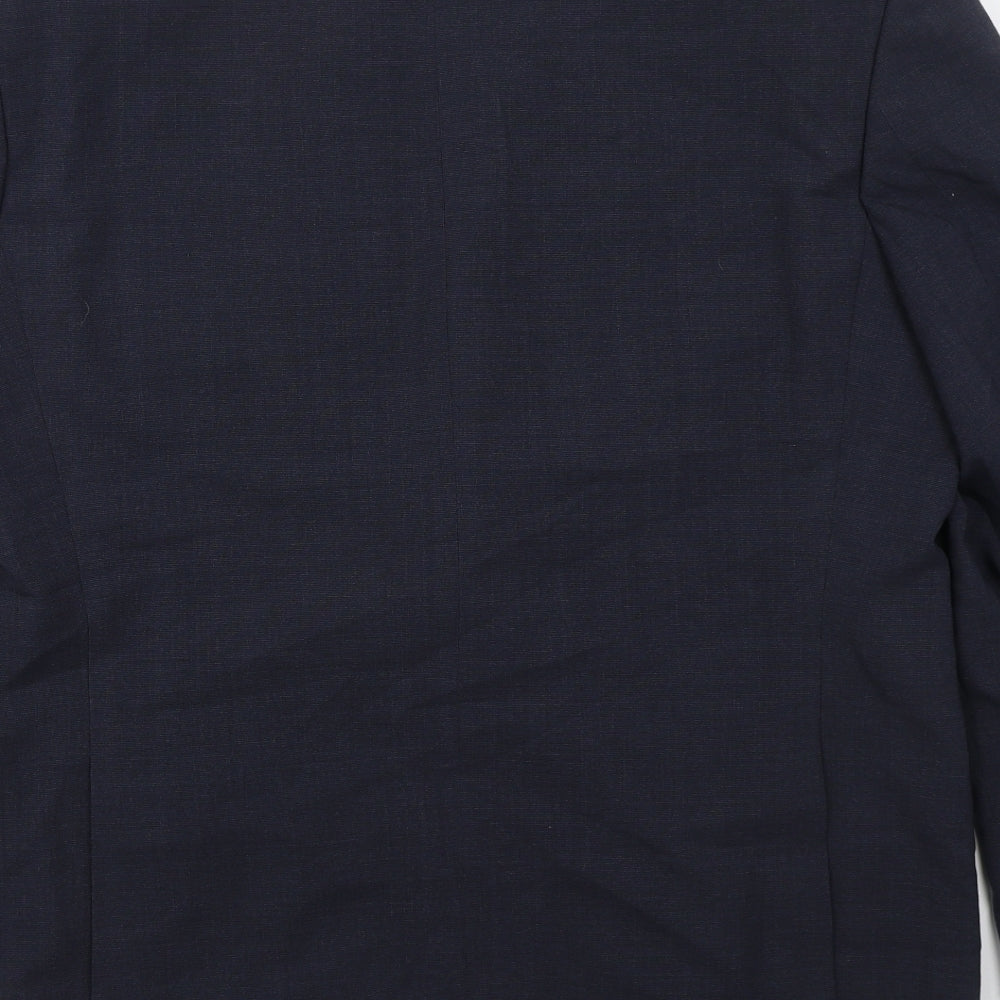 Baulmer Mens Blue Polyester Jacket Suit Jacket Size 44