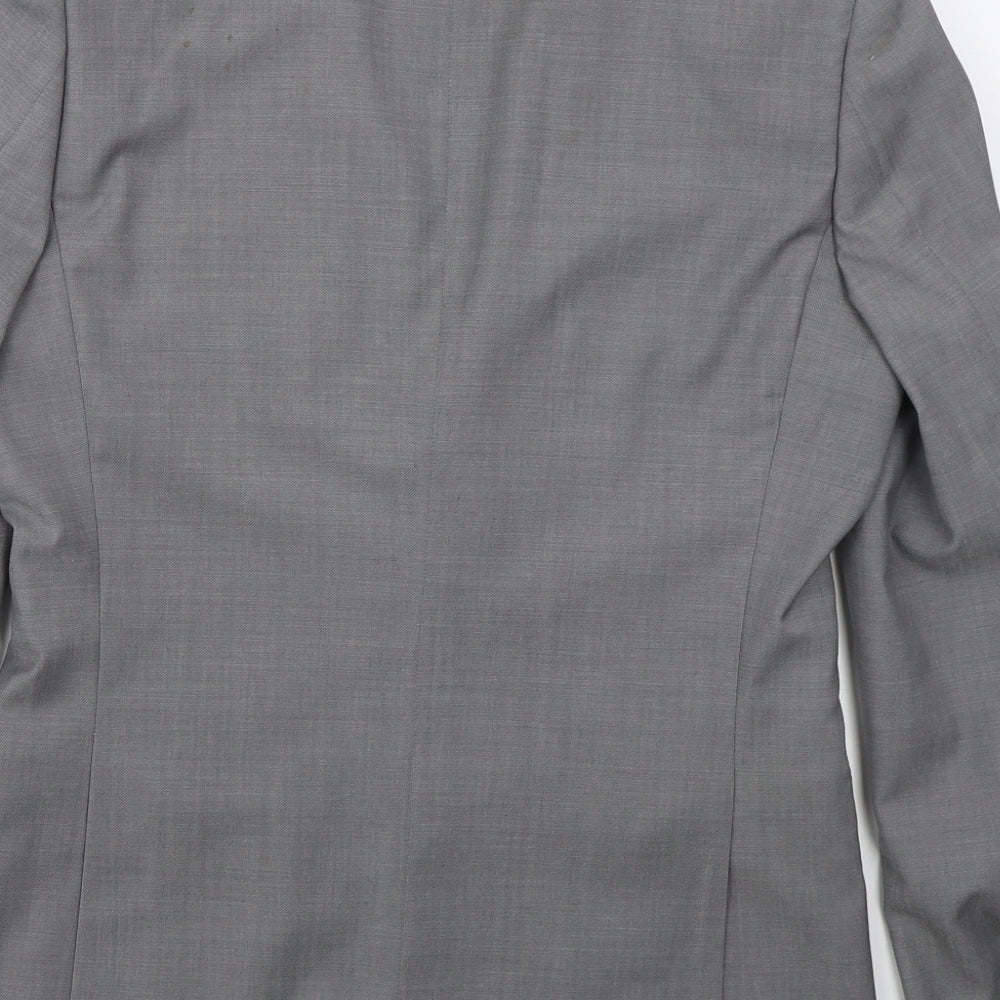 Topman Mens Grey Polyester Jacket Suit Jacket Size 36
