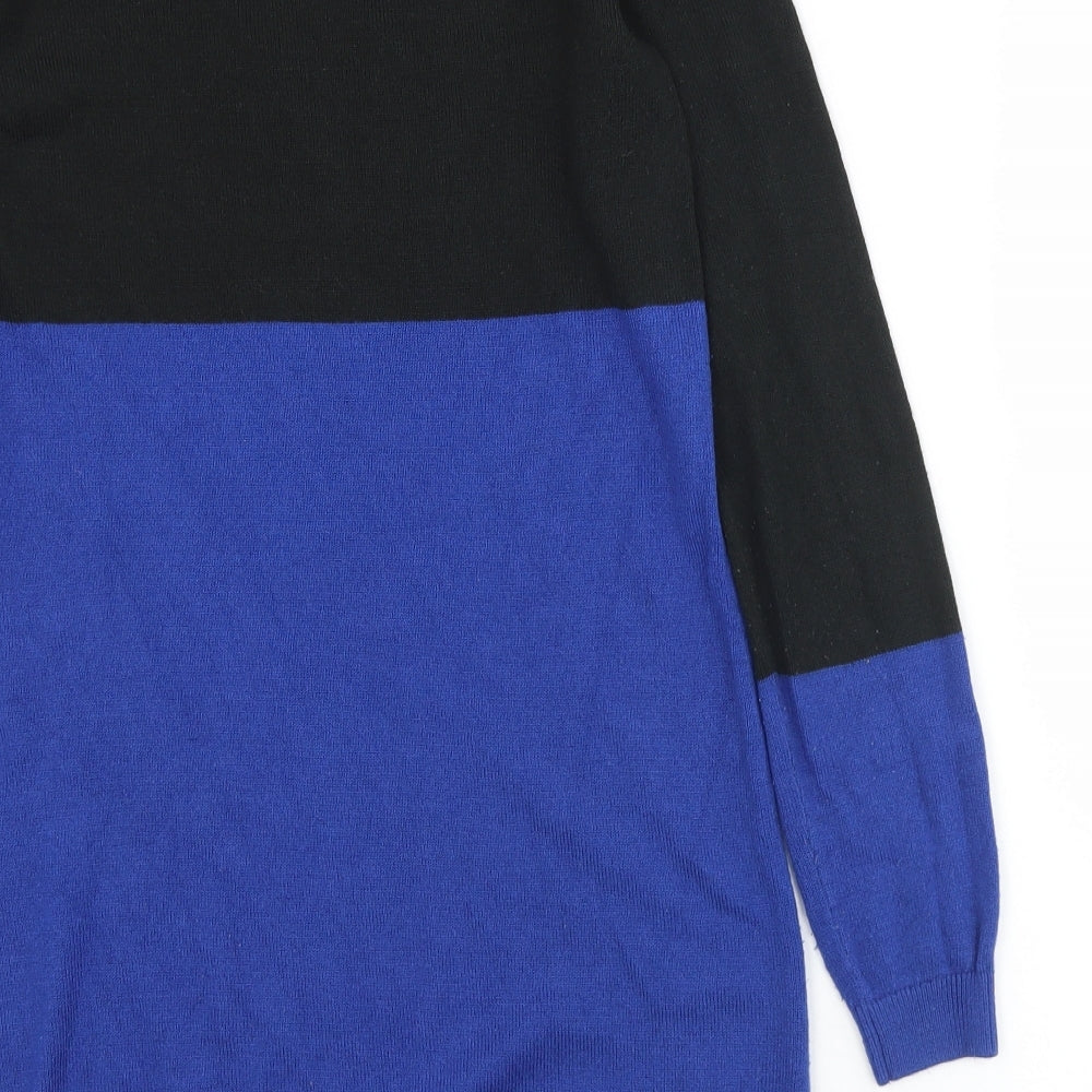 George Womens Blue Crew Neck Acrylic Pullover Jumper Size 8