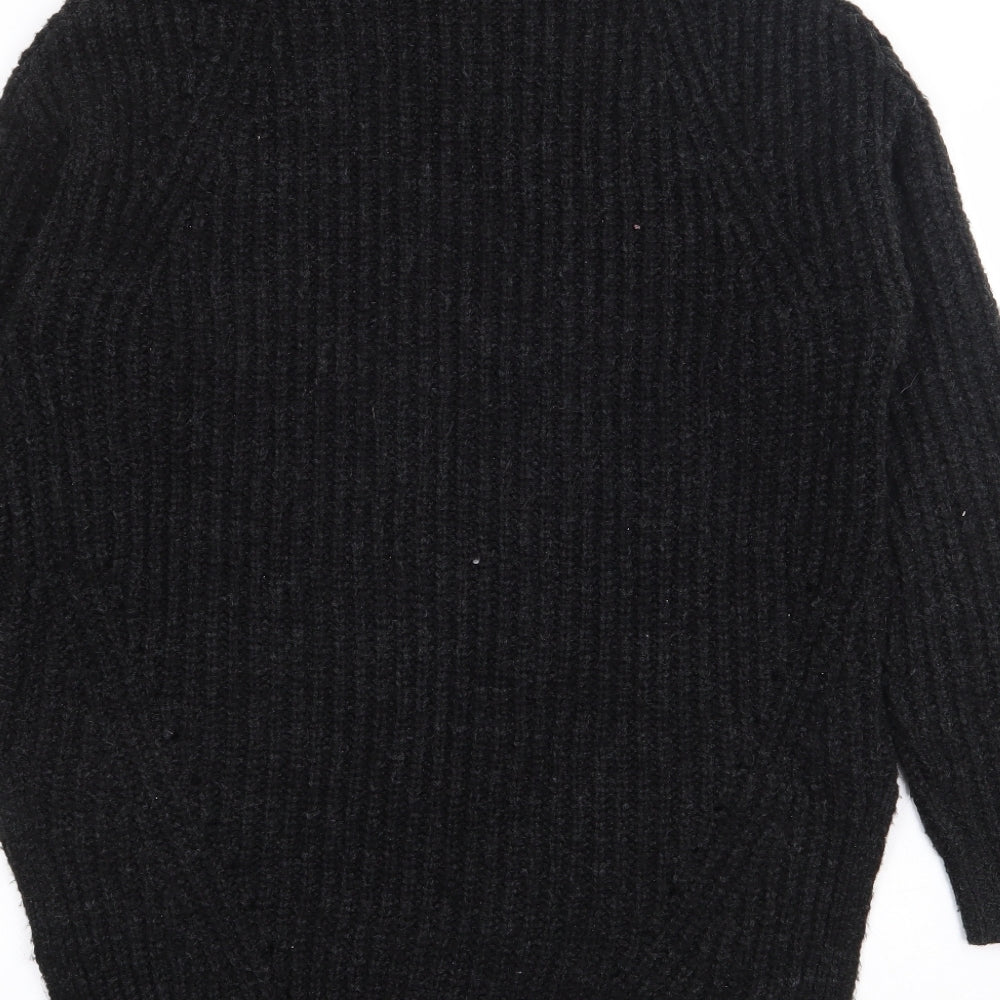 Papaya Womens Black High Neck Acrylic Pullover Jumper Size M