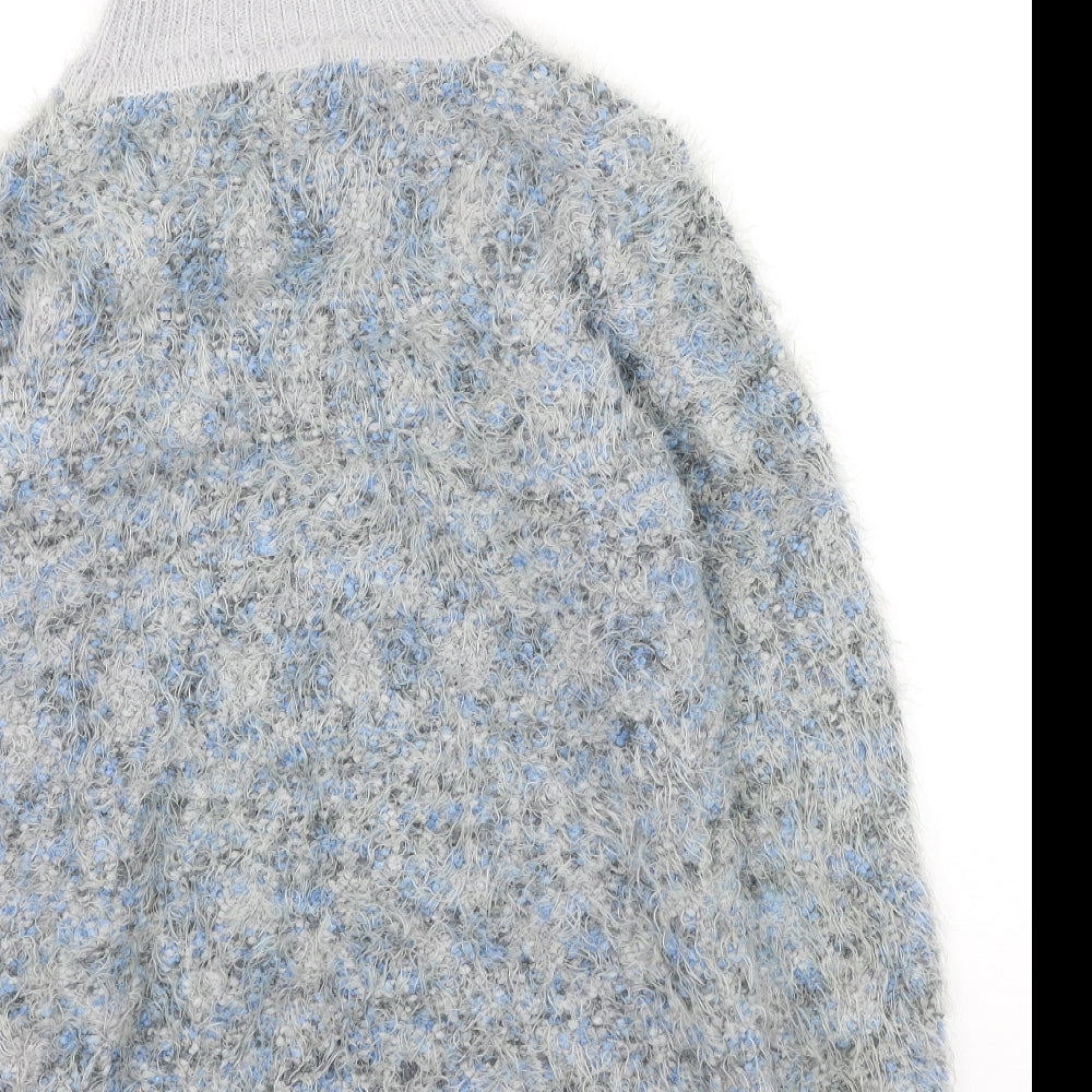 Just elegance Womens Multicoloured High Neck Polyester Pullover Jumper Size S