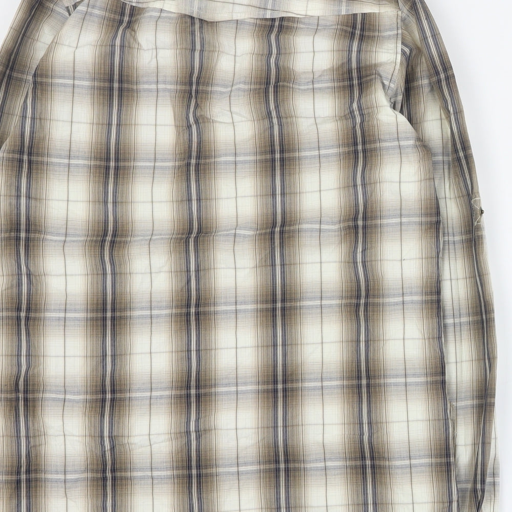 Cedarwood State Mens Brown Plaid Cotton Button-Up Size S Collared Snap