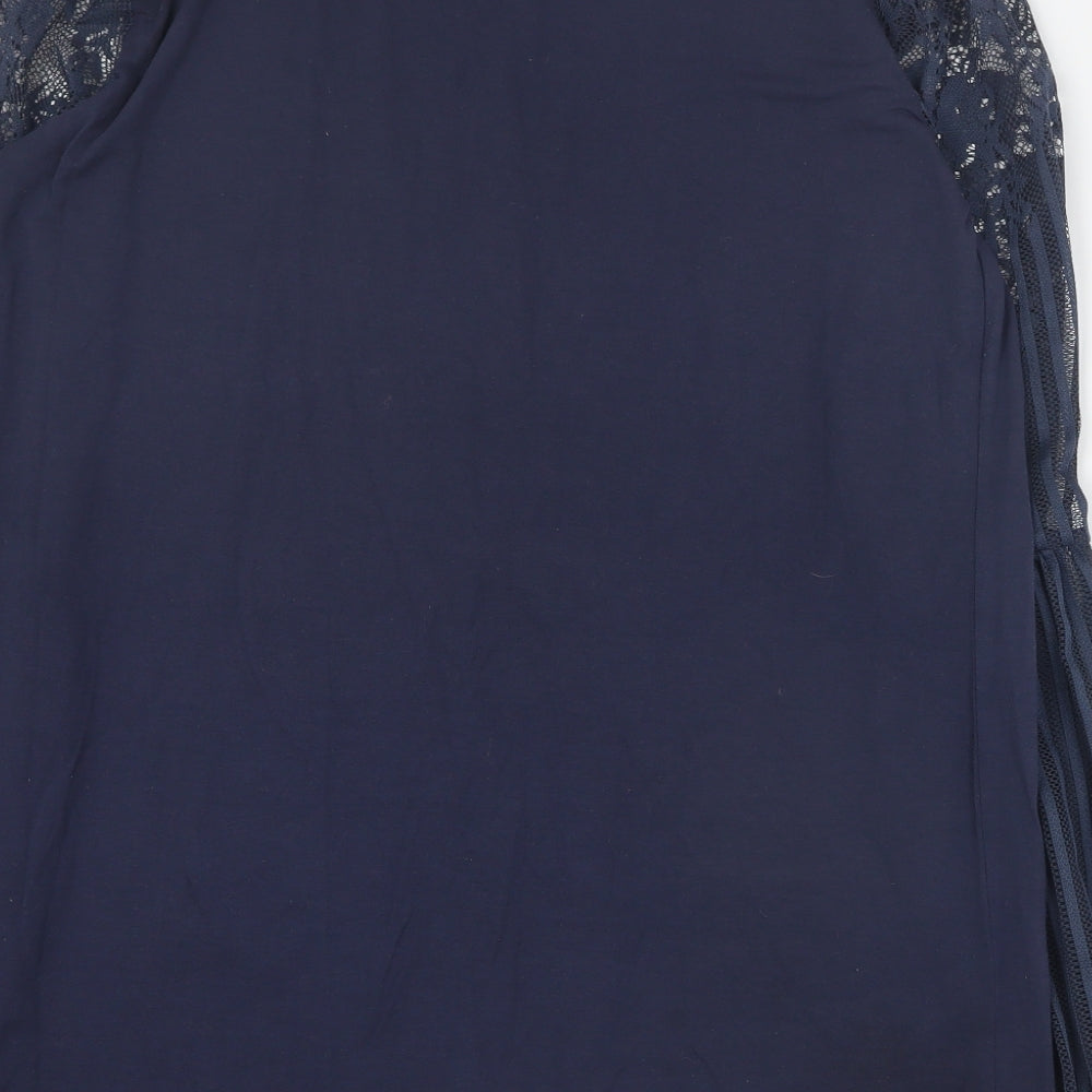 Body Flirt Womens Blue Viscose Basic T-Shirt Size M Round Neck