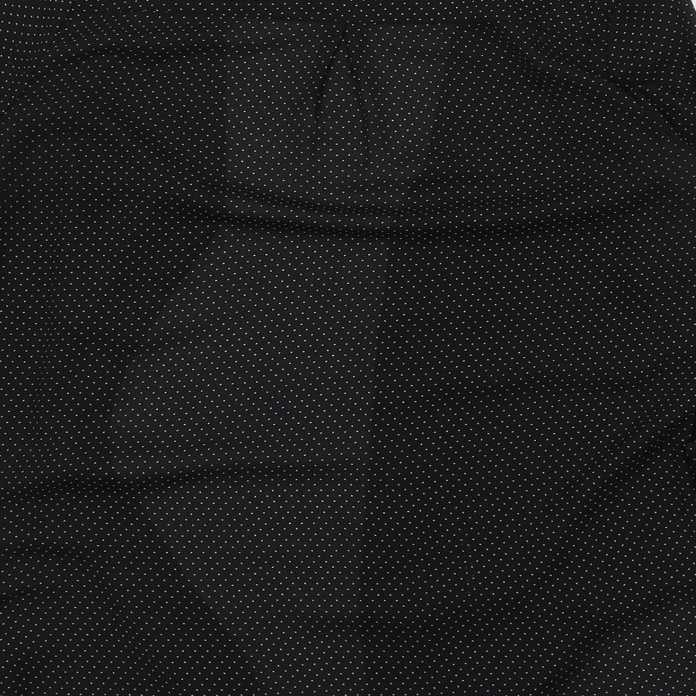 H&M Womens Black Polka Dot Polyester Basic Button-Up Size 8 V-Neck