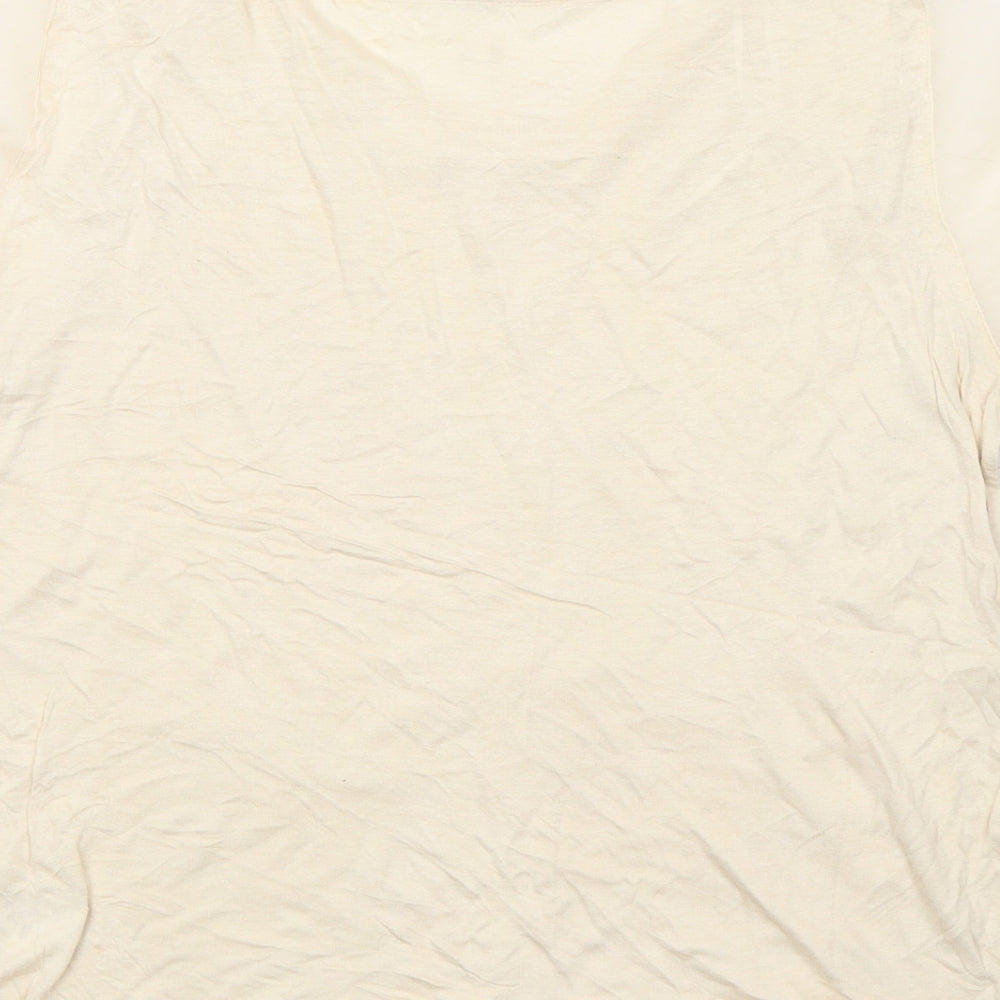 H&M Womens Beige Polyester Basic T-Shirt Size XS Round Neck