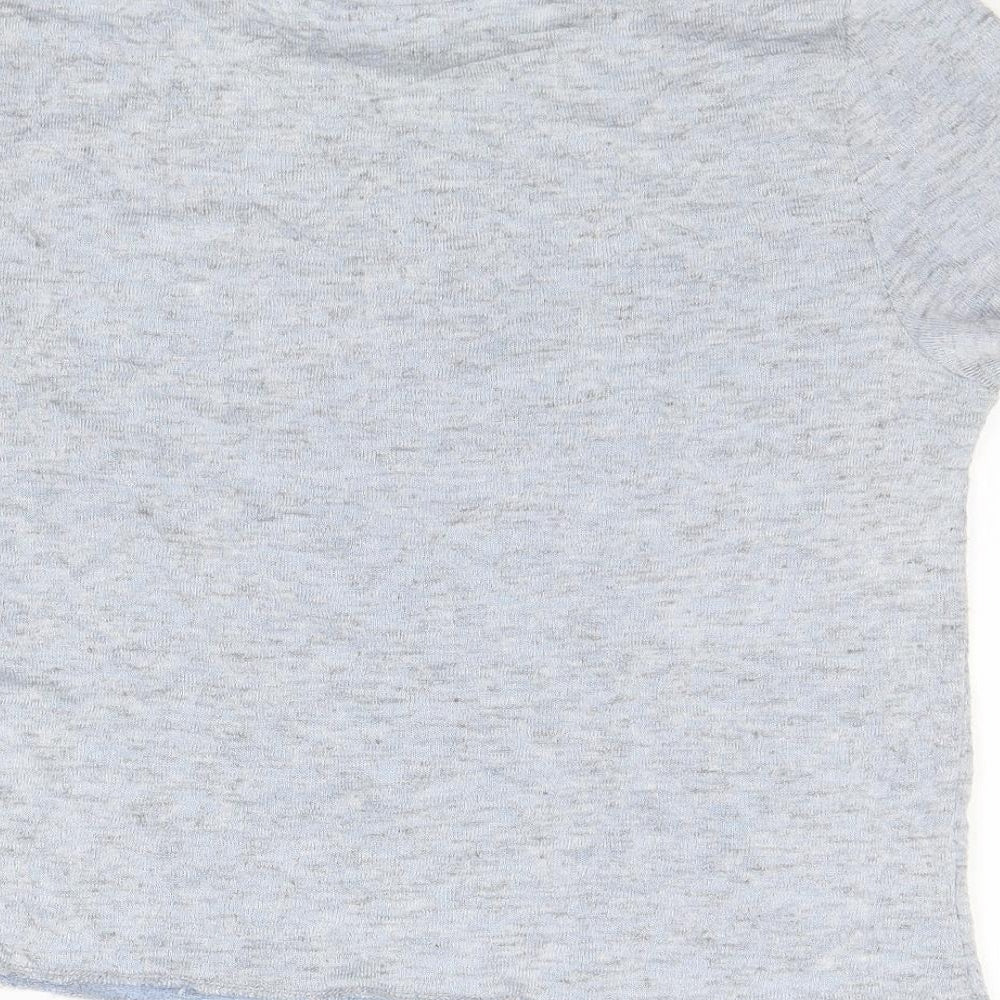 Atmosphere Womens Blue Viscose Cropped T-Shirt Size 12 Round Neck - It's better in LA