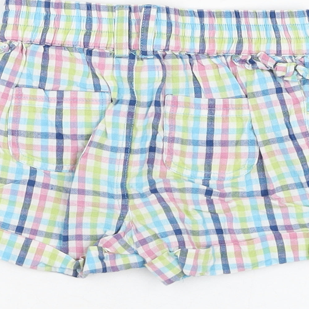 M&Co Girls Ivory Check Cotton Cropped Trousers Size 9-12 Months Pullover