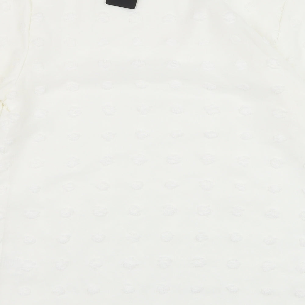Blooming Jelly Womens White Polyester Tunic Blouse Size S Round Neck
