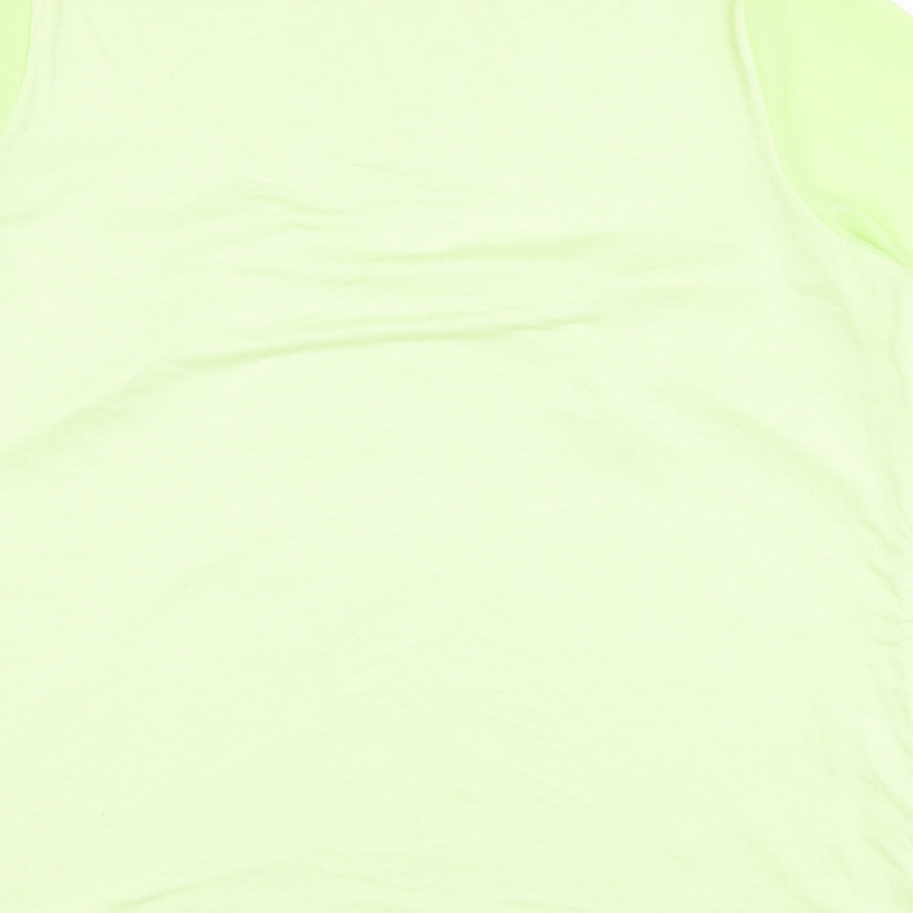 Marks & Spencer Womens Green Viscose Basic Blouse Size 14 Round Neck