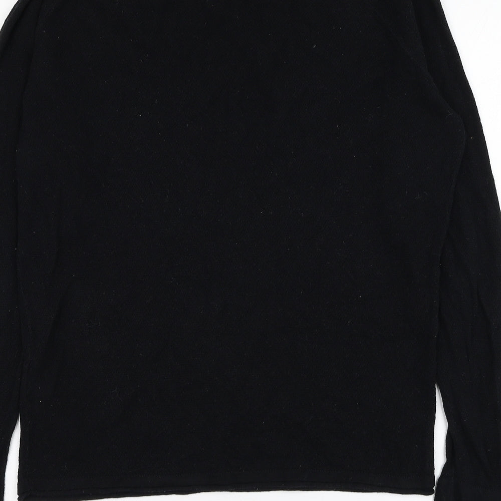 Bershka Womens Black Cotton Pullover Sweatshirt Size S Pullover